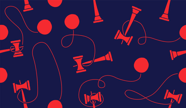 Cute kendama pattern background vector design