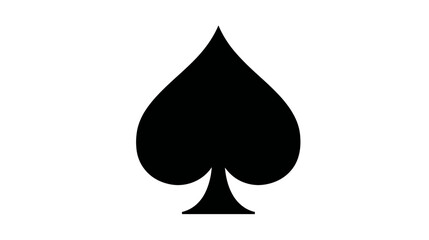 Fototapeta premium Classic black spade silhouette icon on white background.