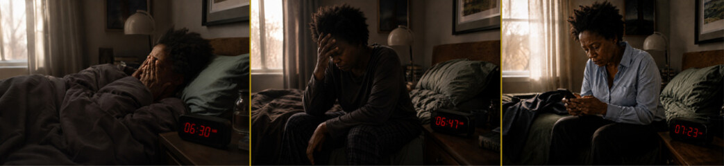 Fototapeta premium Realism Depiction of Executive Dysfunction Affecting Morning Routine Before Work
