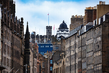 Edinburgh High street perspective with castle tower shows up © Sergey Novikov