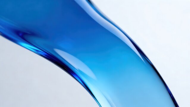 Blue liquid flow against white background