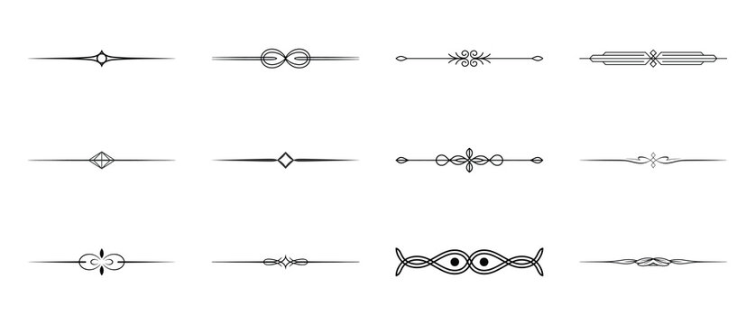 Geometric line dividers with diamond shapes and sharp edges for modern graphic compositions.