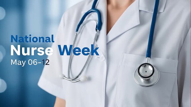 National nurse week celebration medical animation featuring a professional clinical stethoscope
