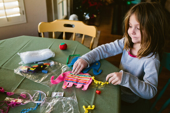 Girl doing arts and crafts