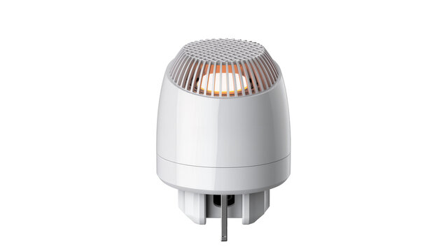 Isolated compact modern electric insect killer device with glowing orange light for pest control