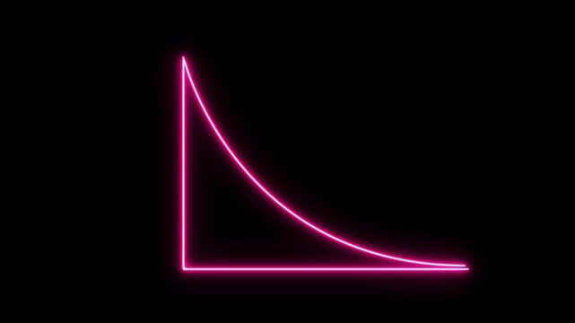 Pink Neon Exponential Decay Curve On Black Background