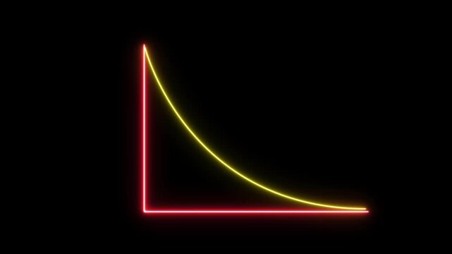 Red and Yellow Neon Exponential Decay Curve photo