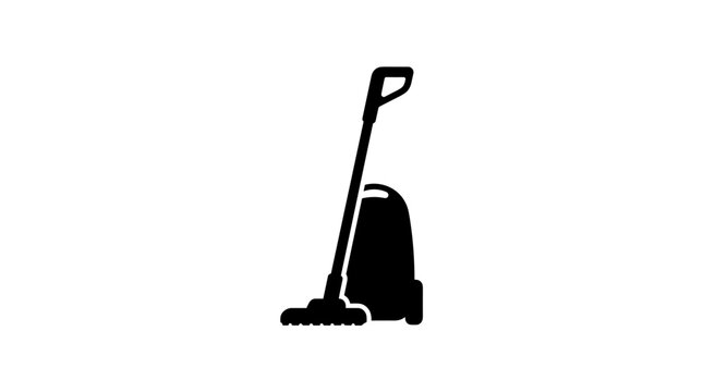 Minimalist black silhouette icon of a backpack sprayer or garden pump tool for pest control and plant care