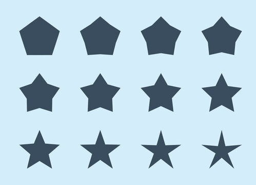 star five pointed stars pentagon icon variations vector element