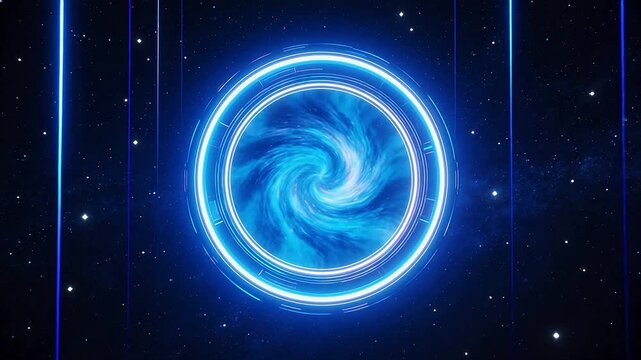 Neon portal in space