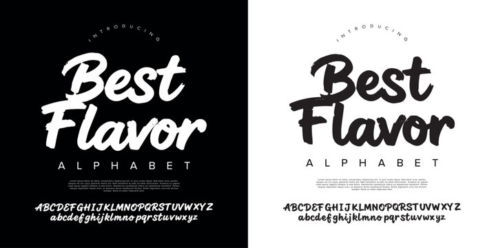Best Flavor Bold Brush Script Font Expressive Urban Typography Vector