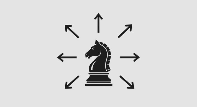 Black chess knight piece moves.