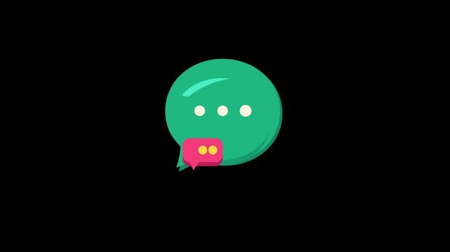 Animated speech bubble chat icon with comment bubble
