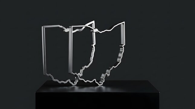 Wire Sculpture of Ohio State Map.