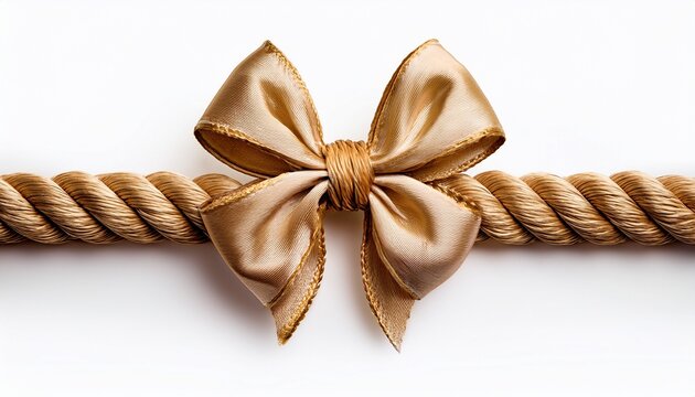 Rope And Bow Isolated On White Background