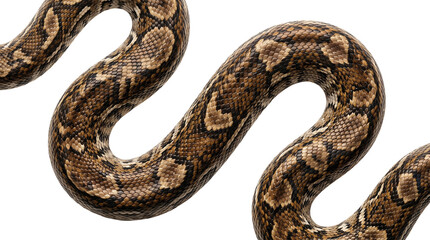 Fototapeta premium A detailed close-up of a ball python's skin, showcasing its intricate brown and tan scale patterns.