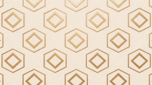 Geometric pattern with gold hexagons and diamonds