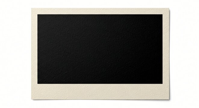 A blank instant photo frame with a black center on a white background, ready for your image.