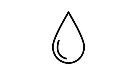Fototapeta premium Minimal thin line water drop icon with highlight.