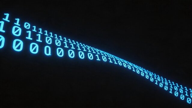Binary code sequence on dark background