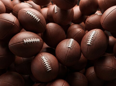 American Football Collection Stacked Together