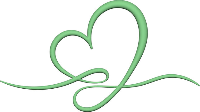 heart with green leaf vector or illustrator icon design	

