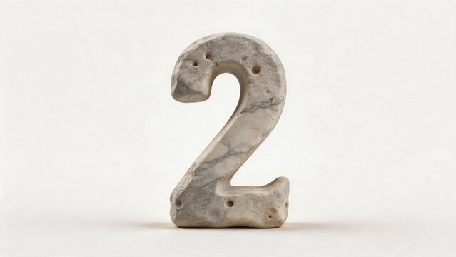 Stone carved number two