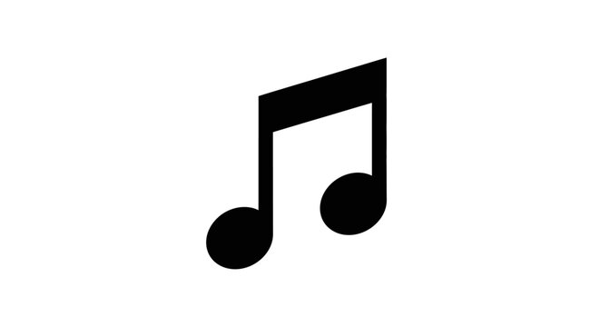 Black music note icon isolated on white background