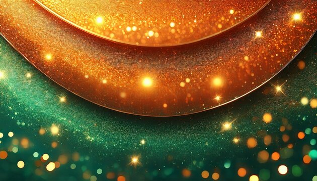 Orange And Green Glitter Sparkling New Era Background