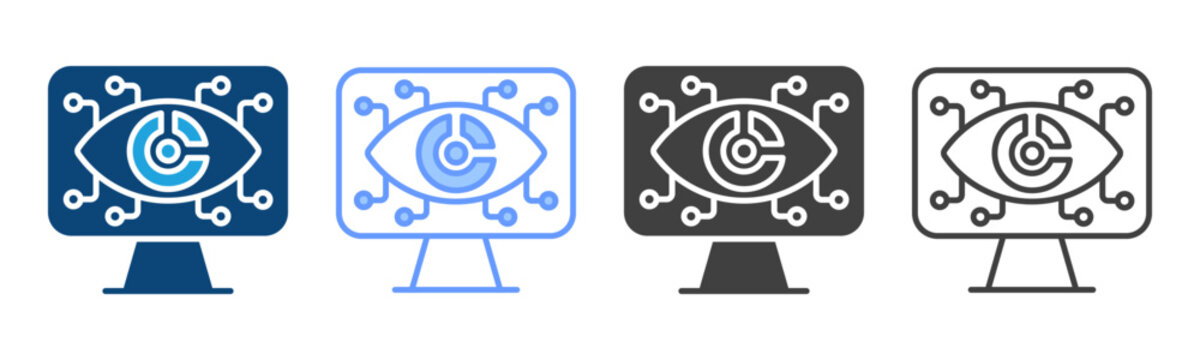 Computer Vision Multi Style Icon Set Vector Collection 