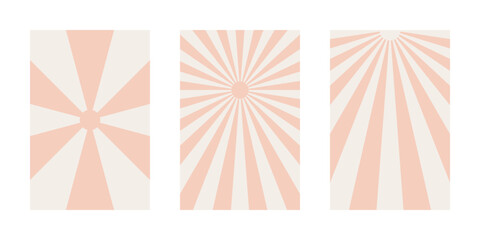 Pastel Sunburst Background Set Minimalist Retro Radial Patterns for Graphic Design Projects and Social Media Templates © SimpleDesignStudio