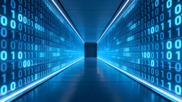 Digital corridor with binary code