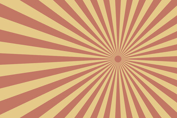 Fototapeta premium Vintage Sunburst Background with Retro Radial Stripes in Muted Red and Beige for Graphic Design Projects