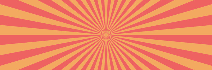 Fototapeta premium Coral and Peach Sunburst Background Graphic for Retro Pop Art Design and Vibrant Abstract Marketing Materials