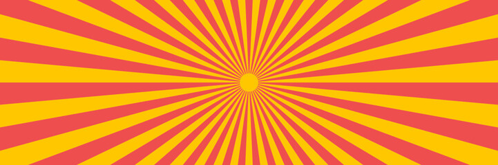 Obraz premium Red and Yellow Sunburst Background for Retro Comic Book Design and Pop Art Graphic Projects