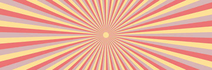 Fototapeta premium Retro Sunburst Background with Vintage Red and Yellow Stripes for Graphic Design Projects and Poster Layouts