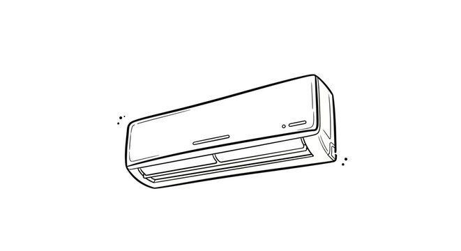 Modern wall mounted air conditioning unit illustration.