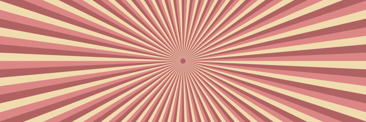 Fototapeta premium Vintage Sunburst Background with Retro Pink and Cream Radial Stripes for Graphic Design and Poster Layouts