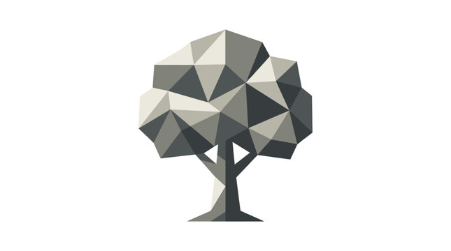 Low Poly Tree Graphic Design Element.