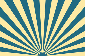 Obraz premium Retro Sunburst Background with Teal and Cream Rays for Vintage Graphic Design Projects and Poster Templates