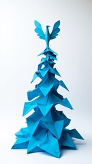 Fototapeta premium Blue Origami Ascent to Greatness