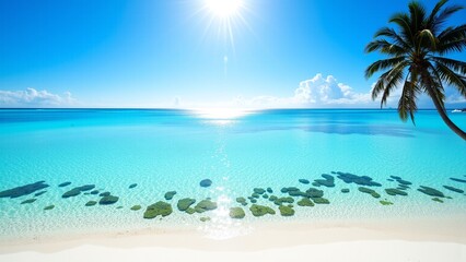 Obraz premium Crystal Clear Beach Sunset