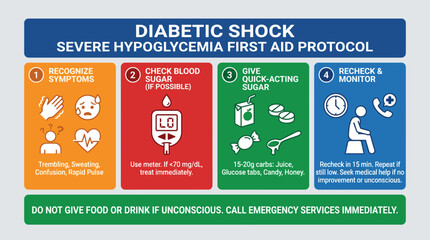 Diabetic Shock Severe Hypoglycemia First Aid Protocol Steps © Bima