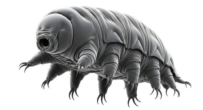Microscopic Tardigrade Water Bear Under Electron Microscope, Extreme Survival