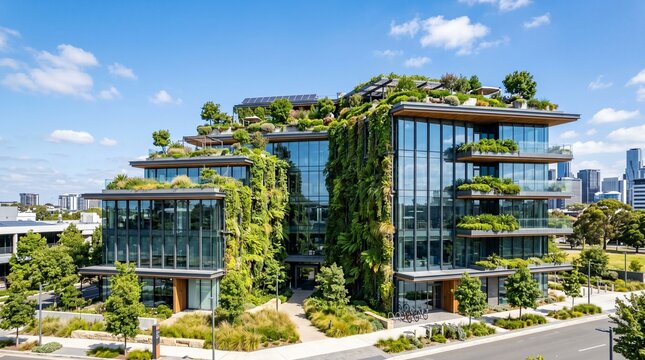 Modern Sustainable Office Building with Green Architecture
