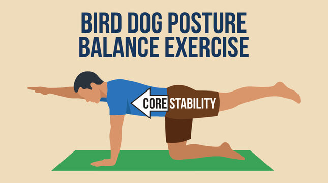 Bird Dog Core Stability Posture Balance Exercise