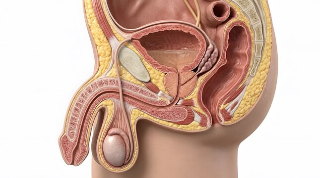 Anatomical Cross-Section of Male Reproductive System