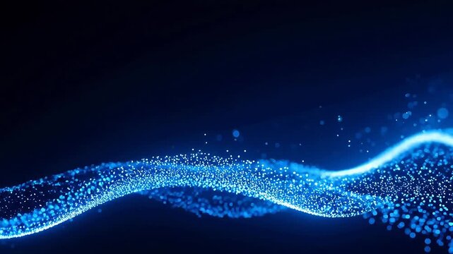 Blue glowing particle wave