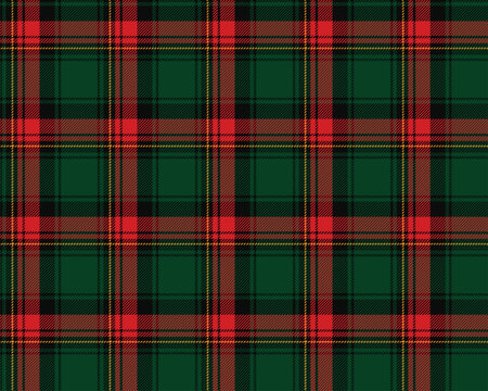 Heritage tartan plaid pattern background, deep red green scottish check seamless pattern for christmas apparel, gift wrap and holiday clothing