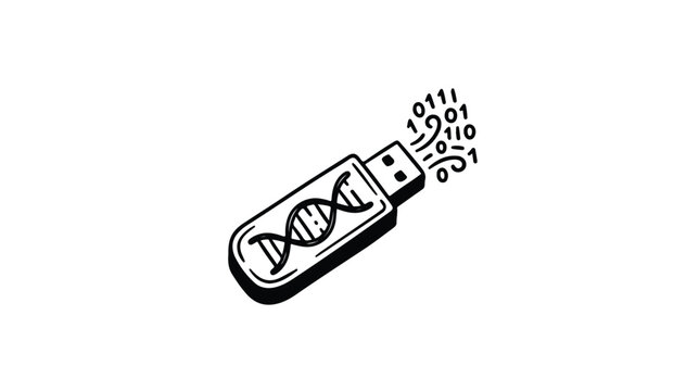Usb Flash Drive With Binary Code.